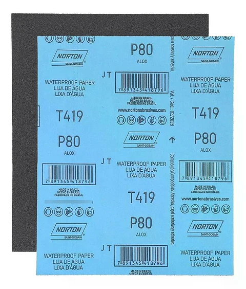 10 Lijas Al Agua Automotriz T-419 230x280 Mm Norton 80