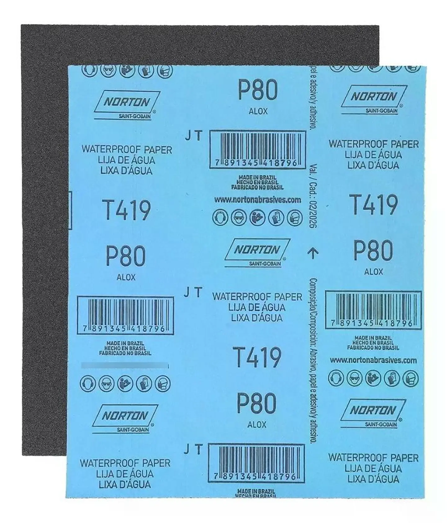 10 Lijas Al Agua Automotriz T-419 230x280 Mm Norton 80 1