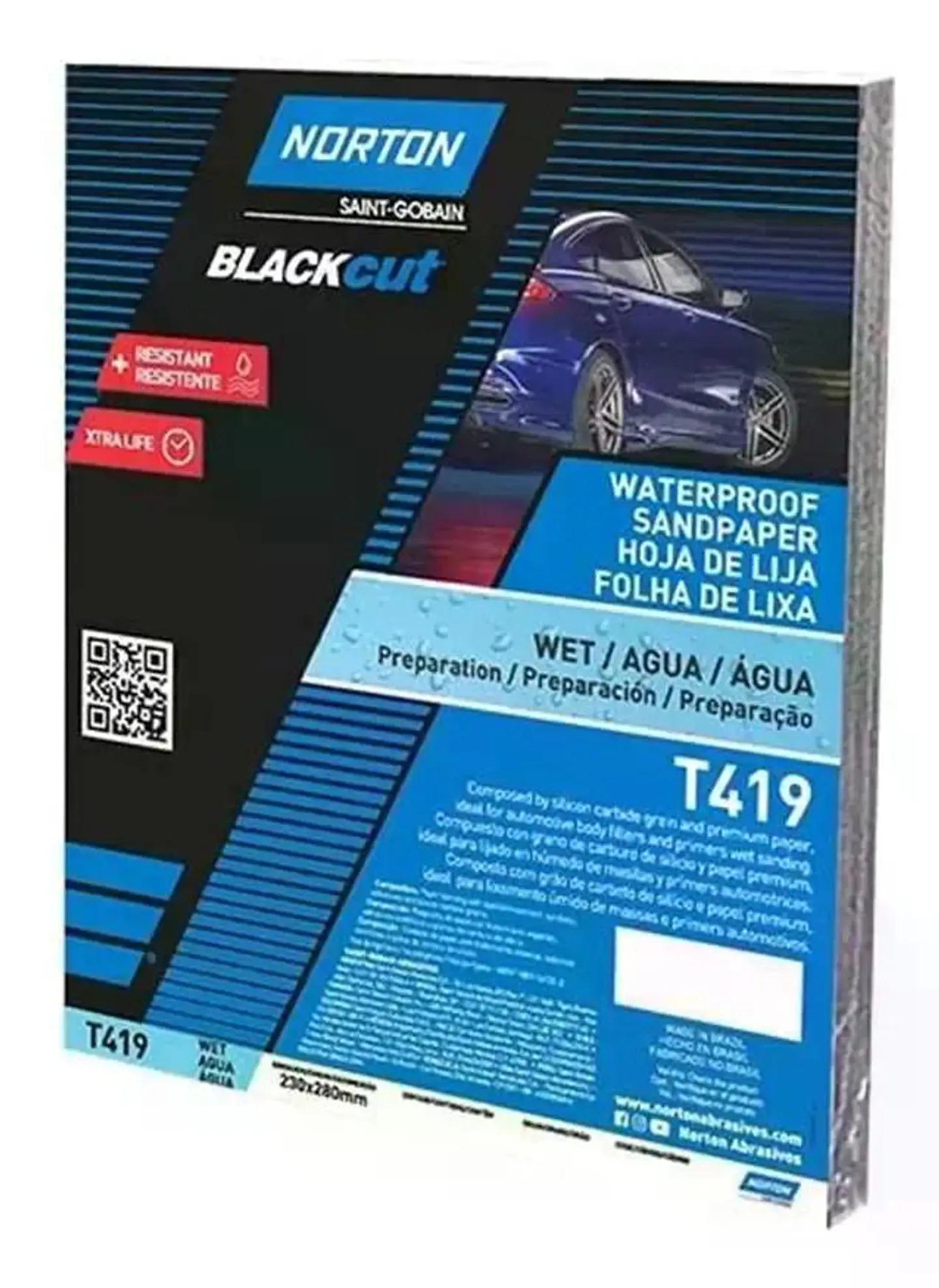 10 Lijas Al Agua Automotriz T-419 230x280 Mm Norton 80 3