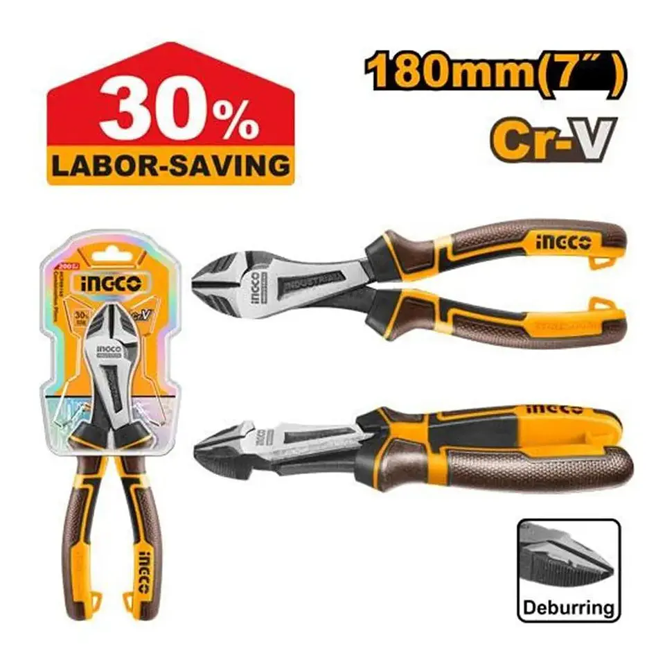 Alicate Corte Diagonal 180mm/7 Industrial Ingco Hhhdcp28180 Negro 2