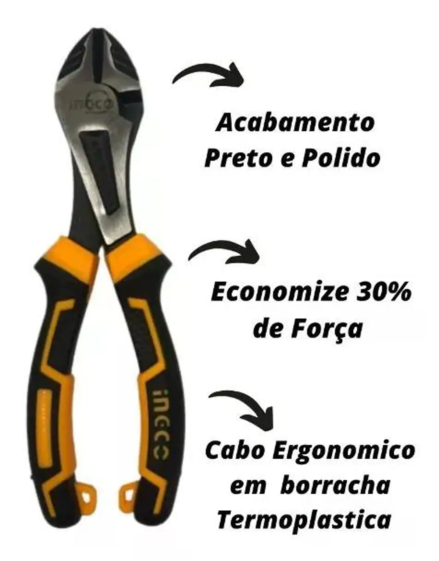 Alicate Corte Diagonal 180mm/7 Industrial Ingco Hhhdcp28180 Negro 9