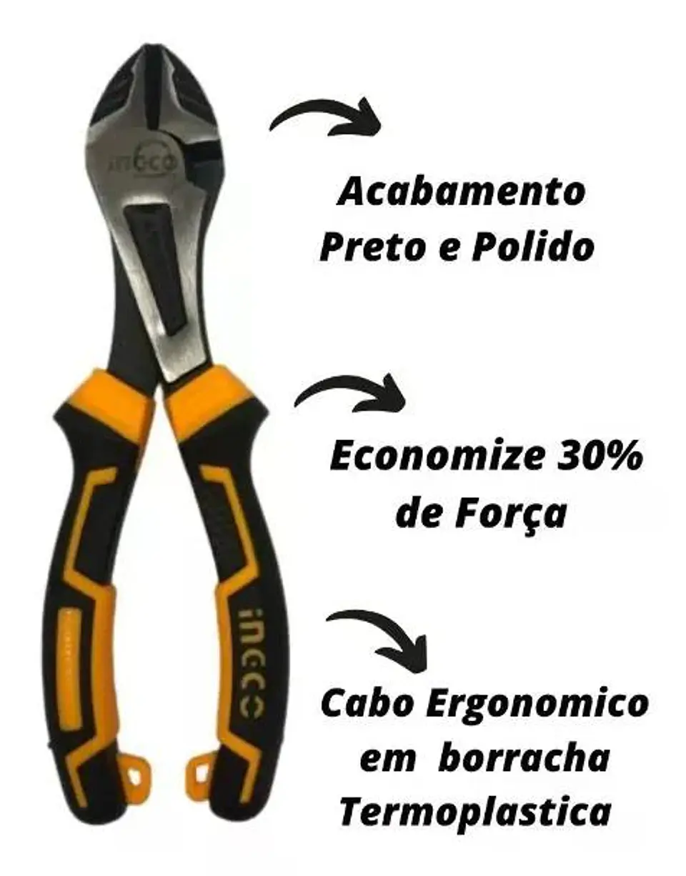 Alicate Corte Diagonal 180mm/7 Industrial Ingco Hhhdcp28180 Negro 9