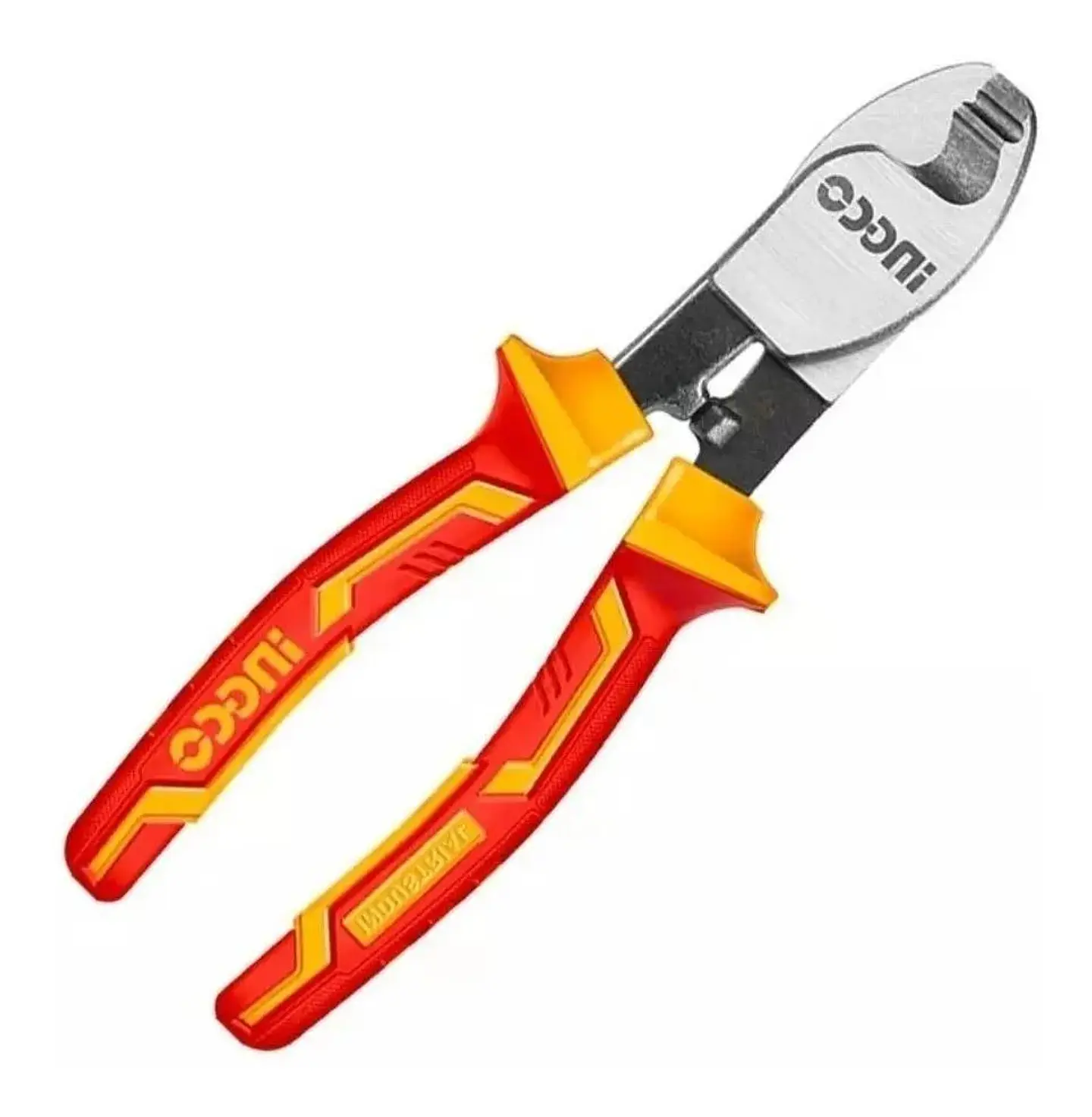 Alicate Corta Cables Aislado 6 Pulgadas Ingco Industrial  Amarillo Y Rojo 3
