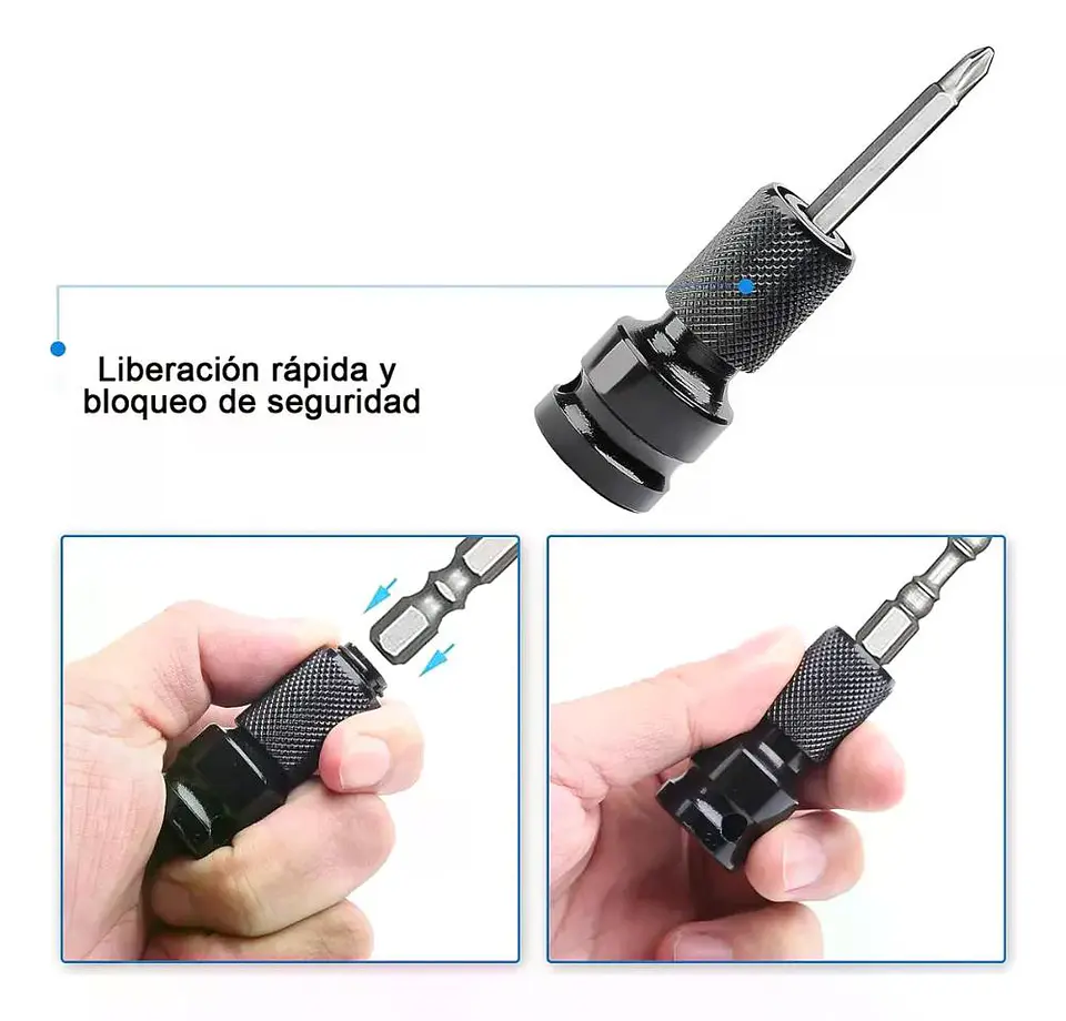 Adaptador De Impacto 1/2 Pulgada Punta Hexagonal 1/4 Torden 5