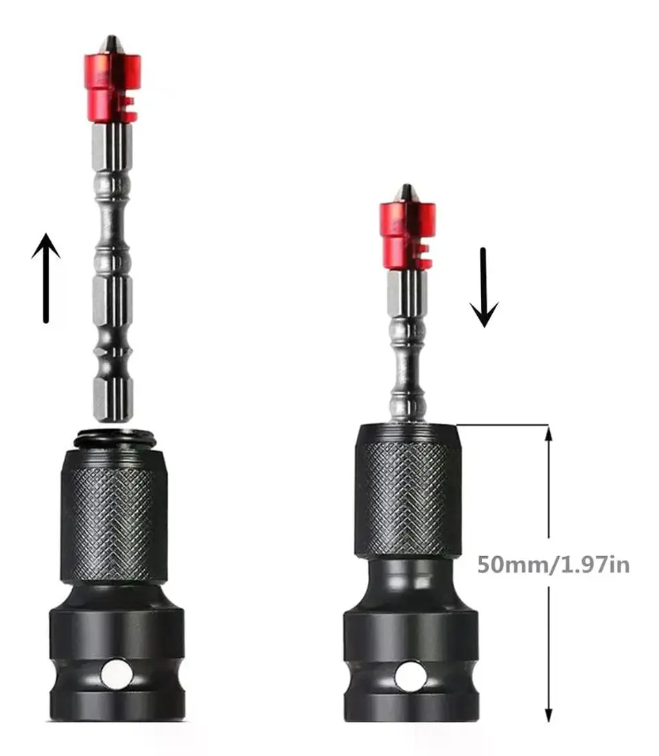 Adaptador De Impacto 1/2 Pulgada Punta Hexagonal 1/4 Torden 6