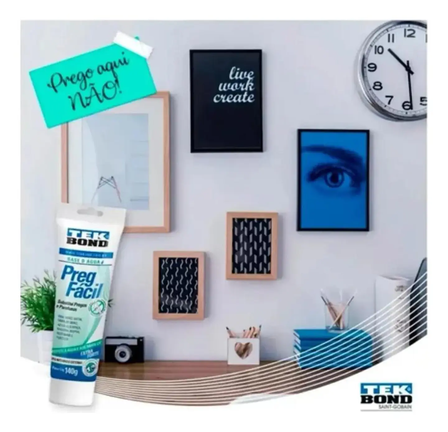 Adhesivo De Montaje Sin Clavos Pega Facil 140g Tekbond Tubo Blanco 5
