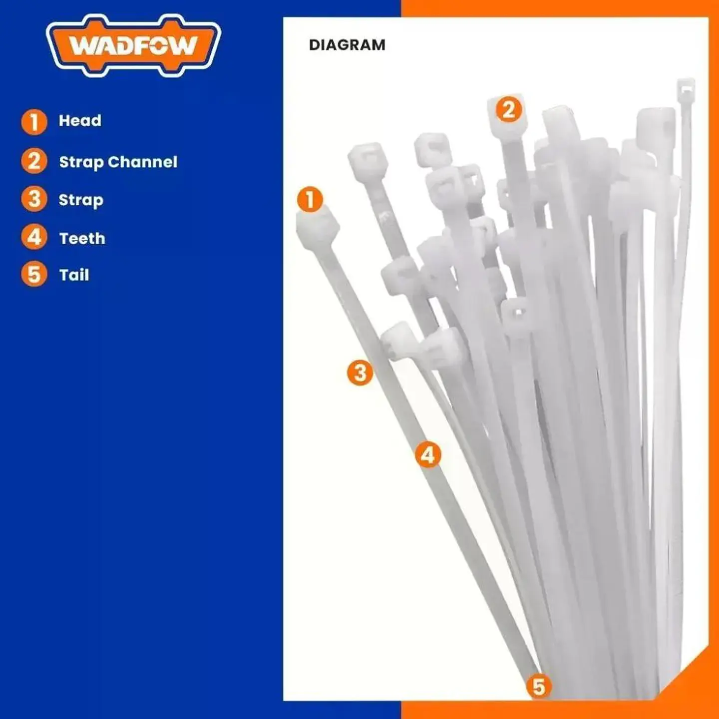 Amarras Precinto Wadfow X 100un 3.6x200- Wteb520036 Blanco 4