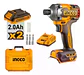 Atornillador De Impacto Bl 285 Nm Ingco + 2 Bat Cirli2028 Naranja 20v - Miniatura 2