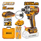 Atornillador De Impacto Bl 285 Nm Ingco + 2 Bat Cirli2028 Naranja 20v - Miniatura 8