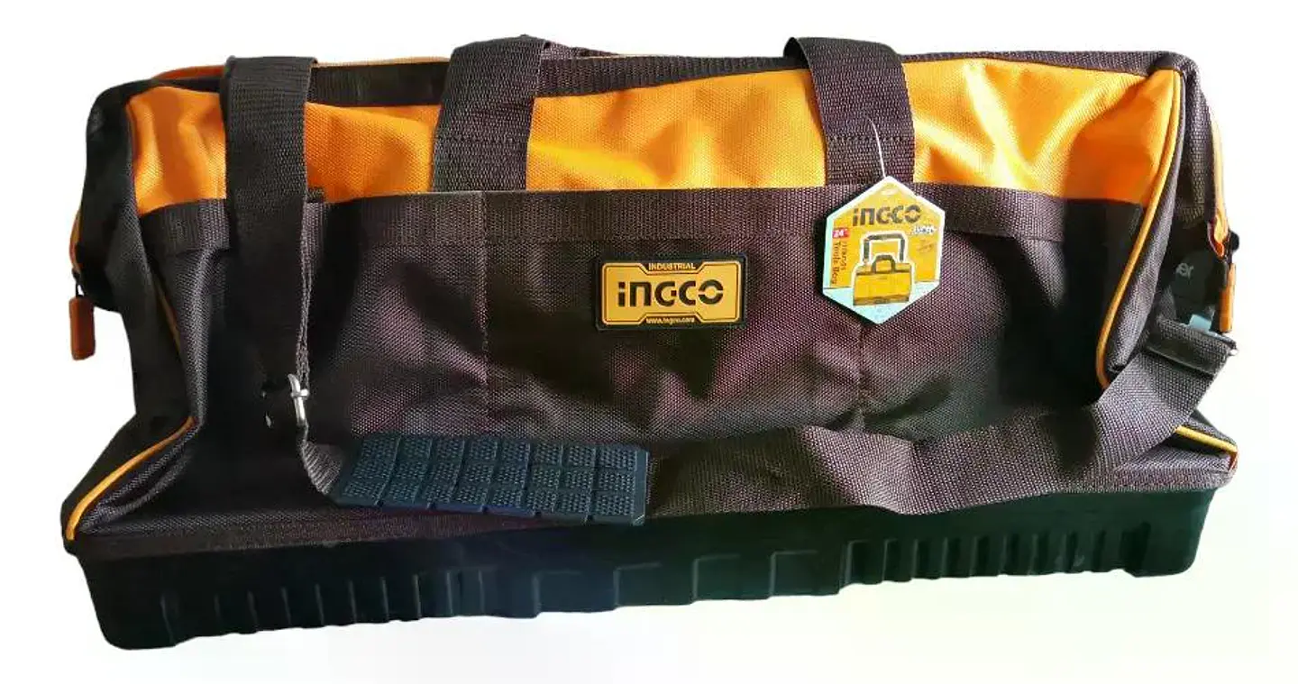 Bolso De Herramientas Industrial Ingco 18 Bolsillos 24 PuLG Marrón 5