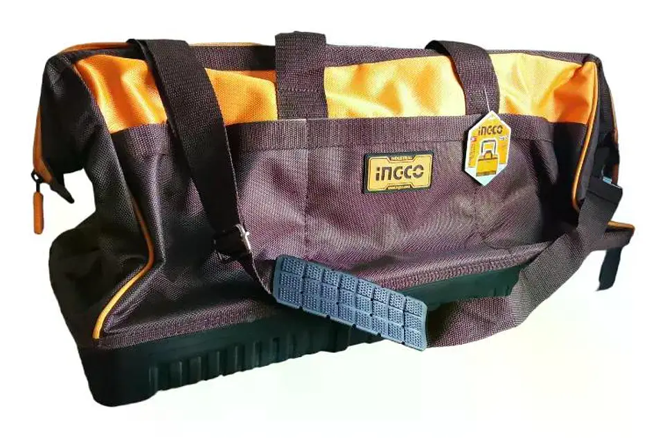 Bolso De Herramientas Industrial Ingco 18 Bolsillos 24 PuLG Marrón 6