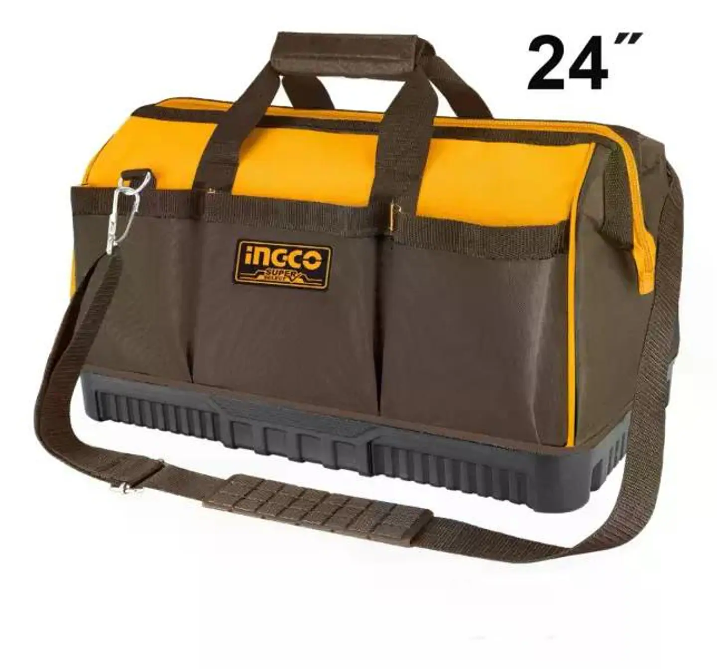 Bolso De Herramientas Industrial Ingco 18 Bolsillos 24 PuLG Marrón 8