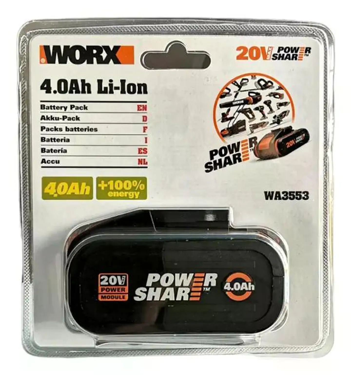 Batería Worx 4 Ah 20v Powershare 2