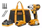 Atornillador De Impacto Ingco 20v + 2 Bat 2 Ah+ Carg + Bolso 20v - Miniatura 1