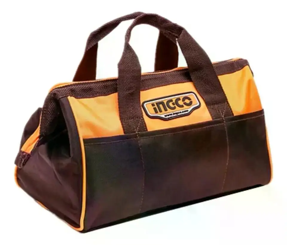 Bolso De Herramientas Ingco 14 Bolsillos 16 Pulgadas 15 Kg  Marrón Oscuro 3