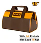 Bolso De Herramientas Ingco 14 Bolsillos 16 Pulgadas 15 Kg  Marrón Oscuro - Miniatura 4