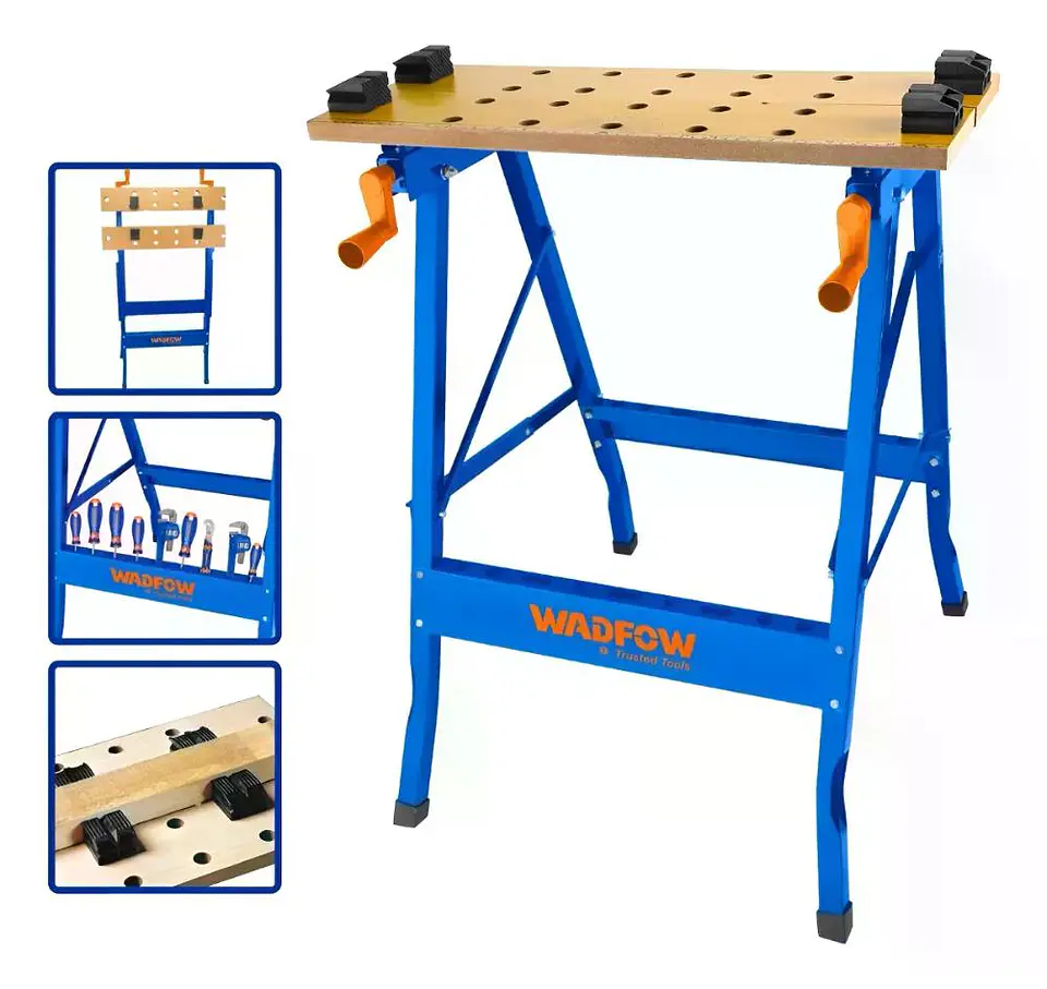 Banco De Trabajo Plegable Wadfow 100 Kg 60x63x75 Cm Wwe1525 Azul 1