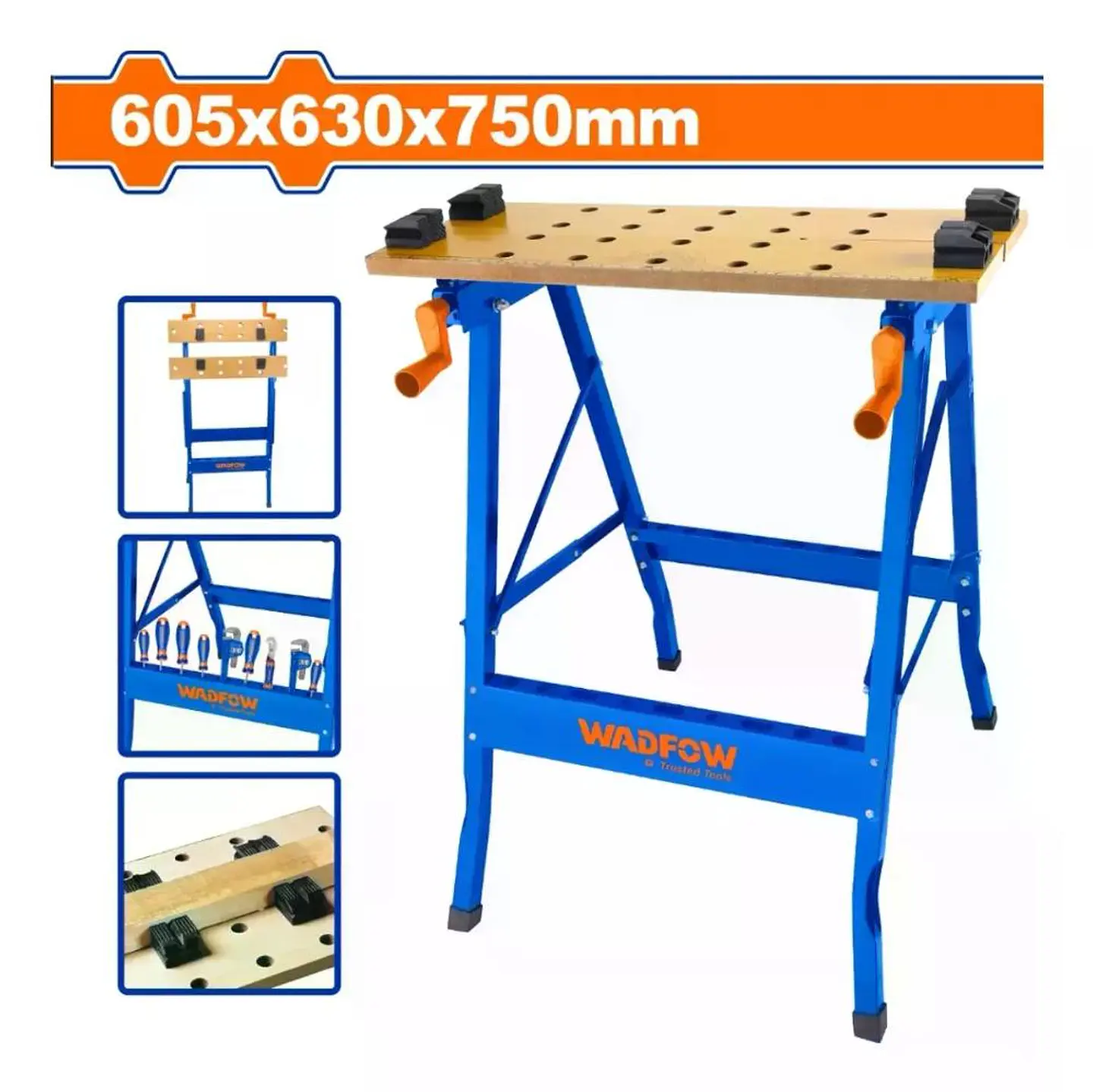 Banco De Trabajo Plegable Wadfow 100 Kg 60x63x75 Cm Wwe1525 Azul 2