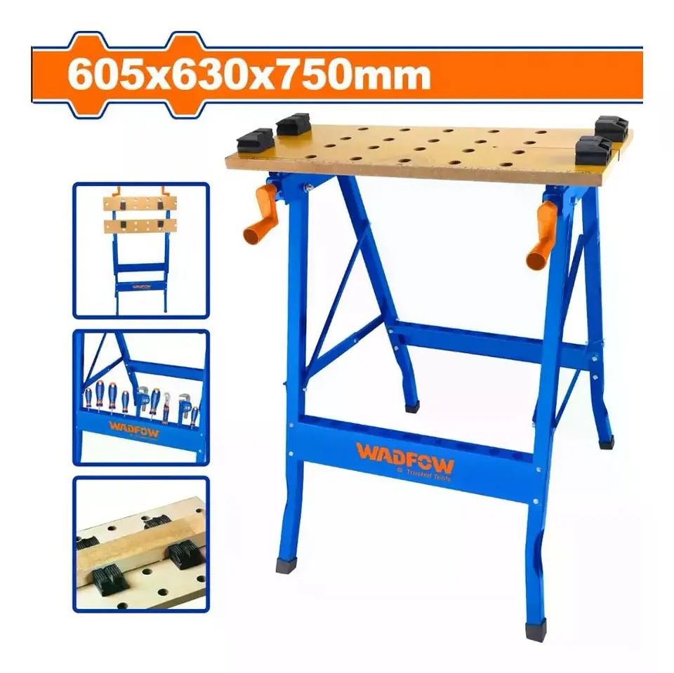 Banco De Trabajo Plegable Wadfow 100 Kg 60x63x75 Cm Wwe1525 Azul 2