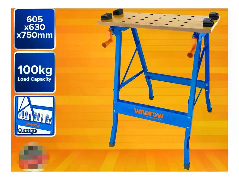 Banco De Trabajo Plegable Wadfow 100 Kg 60x63x75 Cm Wwe1525 Azul 3