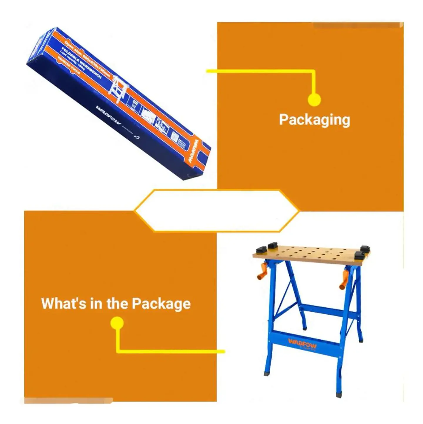 Banco De Trabajo Plegable Wadfow 100 Kg 60x63x75 Cm Wwe1525 Azul 4