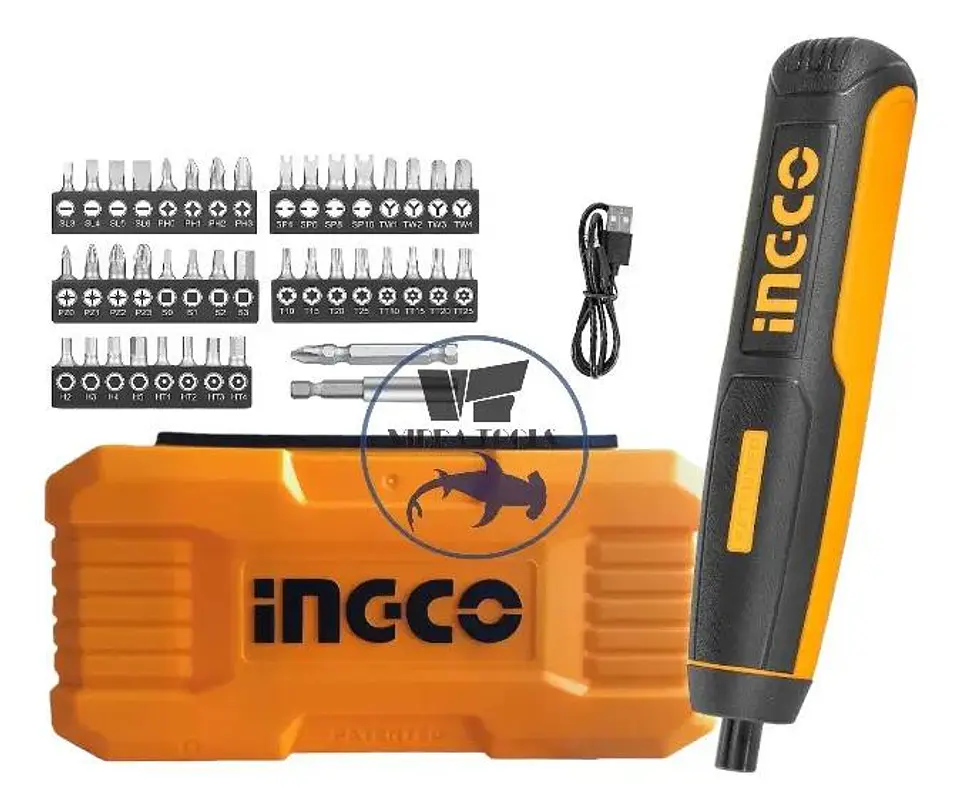 Atornillador De Precisión Ingco 4v + 42 Piezas + Caja Transp 2