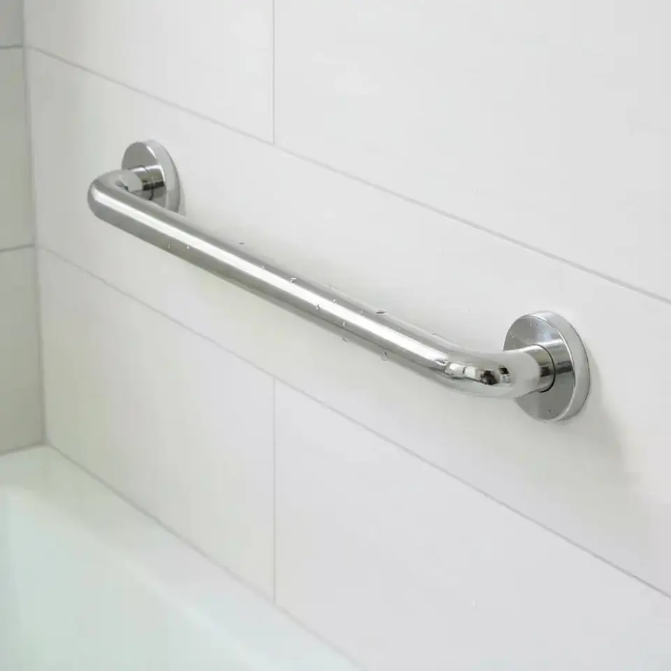 Barra Seguridad Recta Ducha Baño 60 Cm X 3,2 Cm Inoxidable Plateado Gris 1
