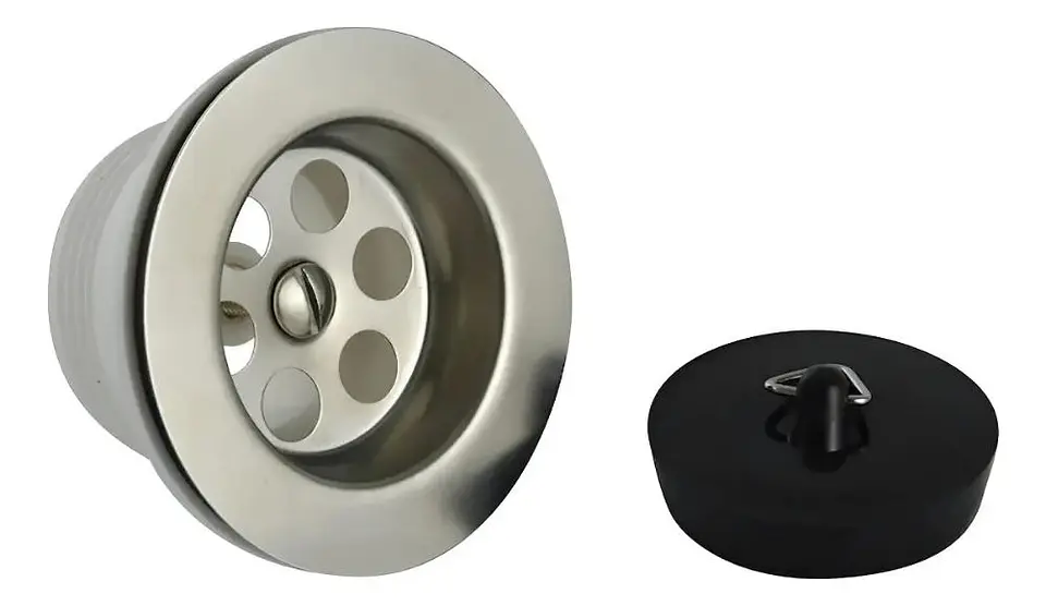 Desague Plastico Para Receptaculo Con Tapon De Goma Taumm Blanco 1