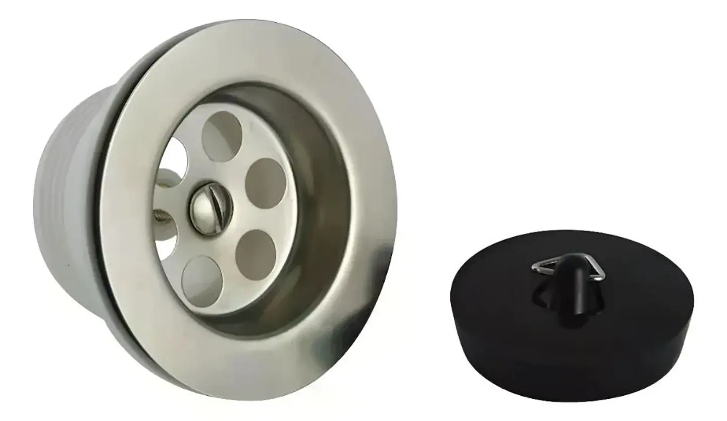 Desague Plastico Para Receptaculo Con Tapon De Goma Taumm Blanco 2