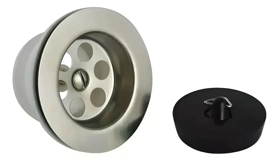 Desague Plastico Para Receptaculo Con Tapon De Goma Taumm Blanco 2