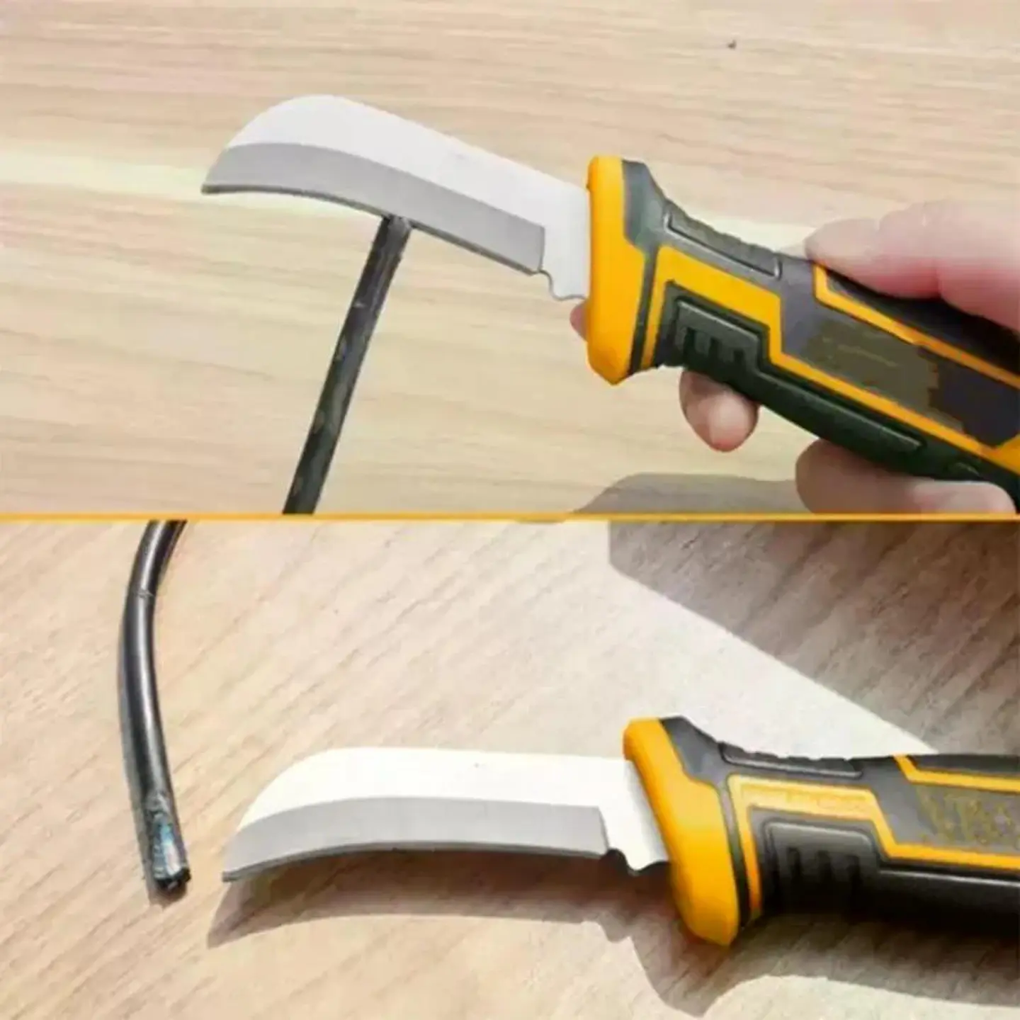 Cuchillo Curvo Pelacable 8'' 200mm Electricista 4