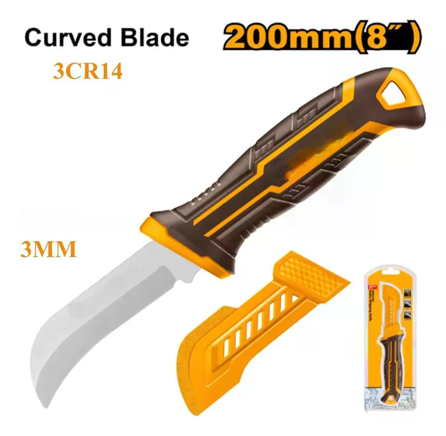 Cuchillo Curvo Pelacable 8'' 200mm Electricista 6