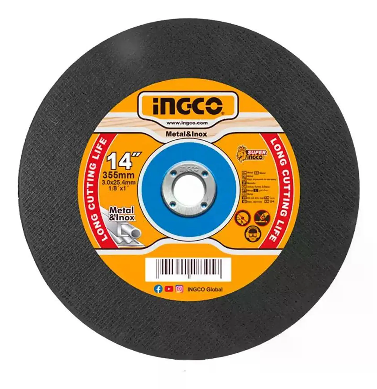 Disco Corte Metal 14 355mm Tronzadora Ingco Mcd253551 Negro Negro 4