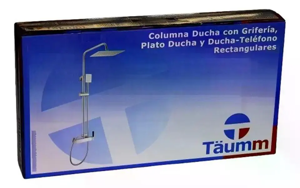 Columna Ducha Con Plato Rectangular Monomando Grifería Taumm 3