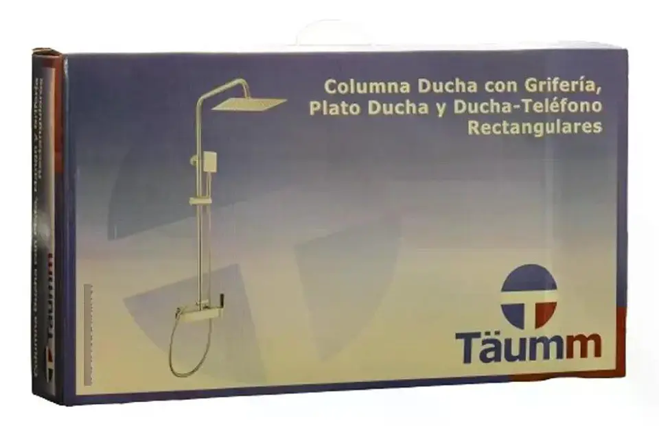 Columna Ducha Con Plato Rectangular Monomando Grifería Taumm 4
