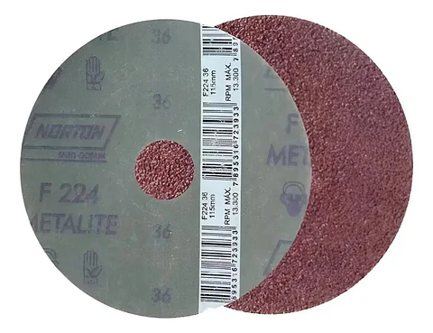 Disco Fibra Desbaste Abrasivo Norton F227 G80 115x22mm 4 1/2 Marrón Oscuro