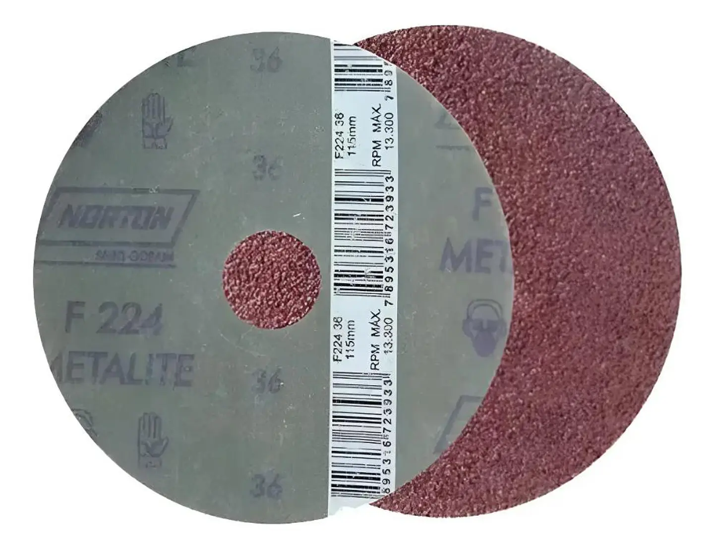 Disco Fibra Desbaste Abrasivo Norton F227 G80 115x22mm 4 1/2 Marrón Oscuro 1