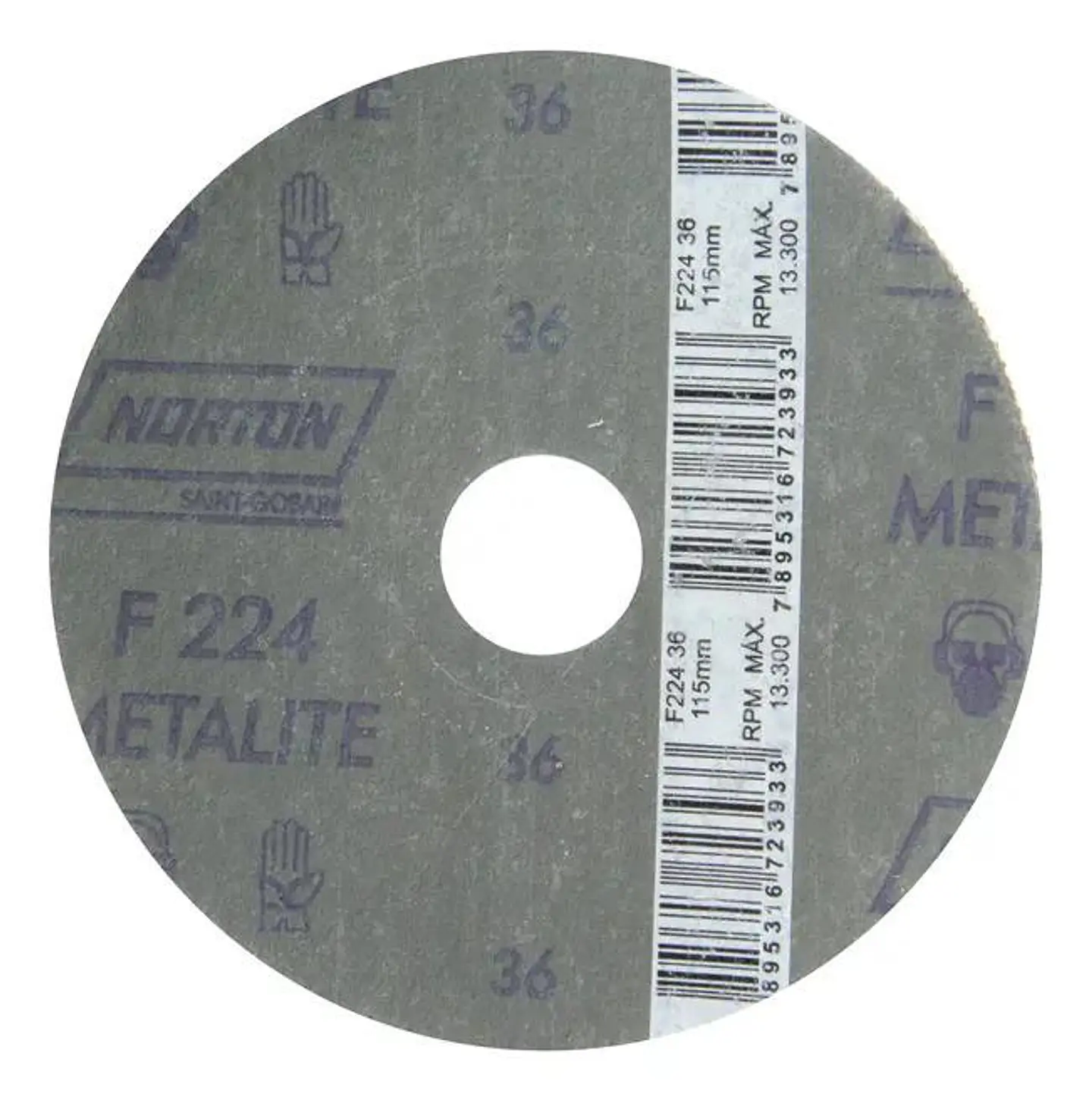 Disco Fibra Desbaste Abrasivo Norton F227 G80 115x22mm 4 1/2 Marrón Oscuro 3
