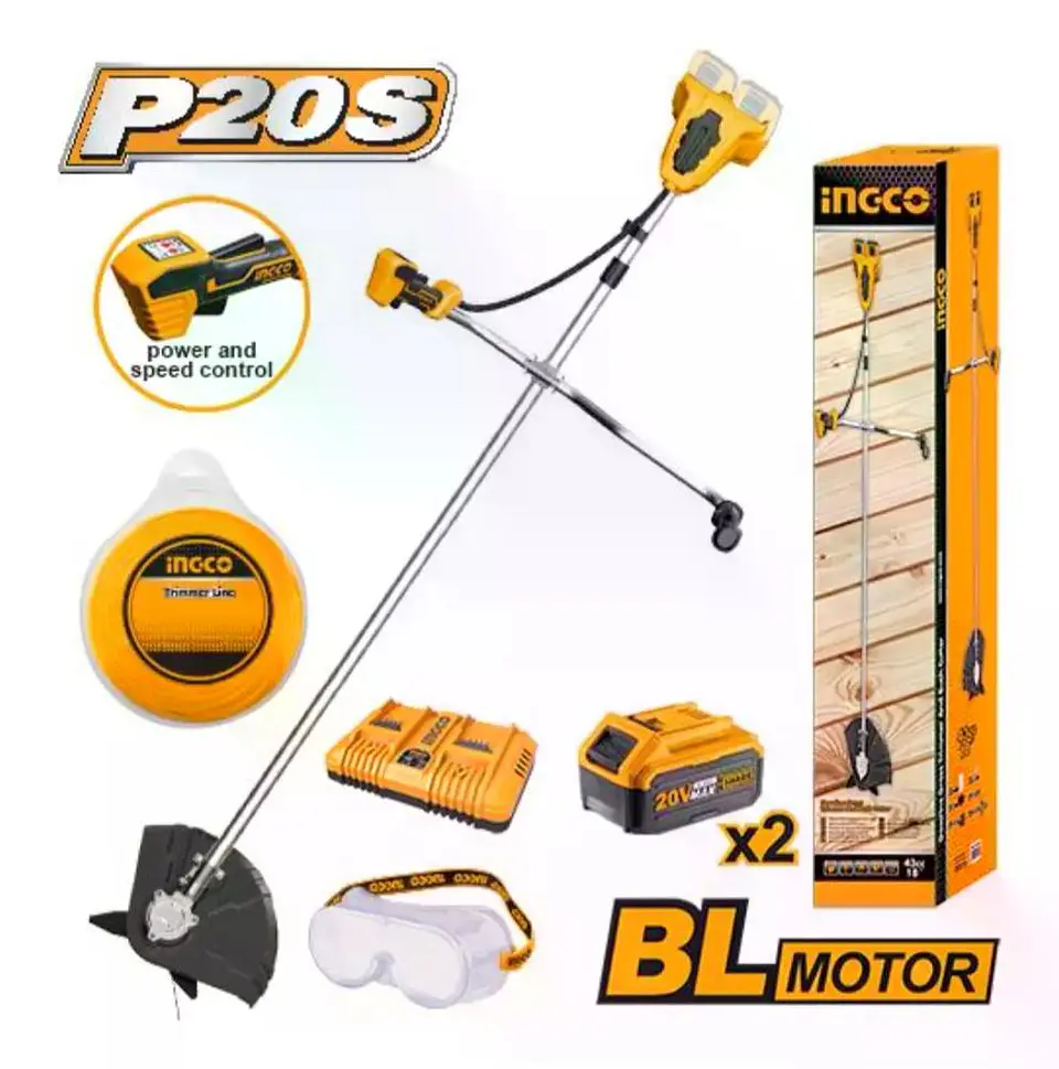Desbrozadora Desmalezad 40v Industria Ingco +acc Cstli202522 Naranjo/gris 3