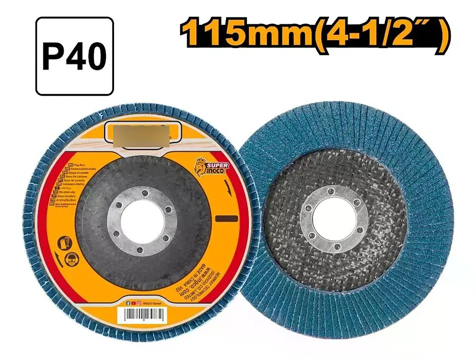 Disco Traslapado Zirconio Esmeril 4.1/2 115x22 Mm P40 Ingco 2