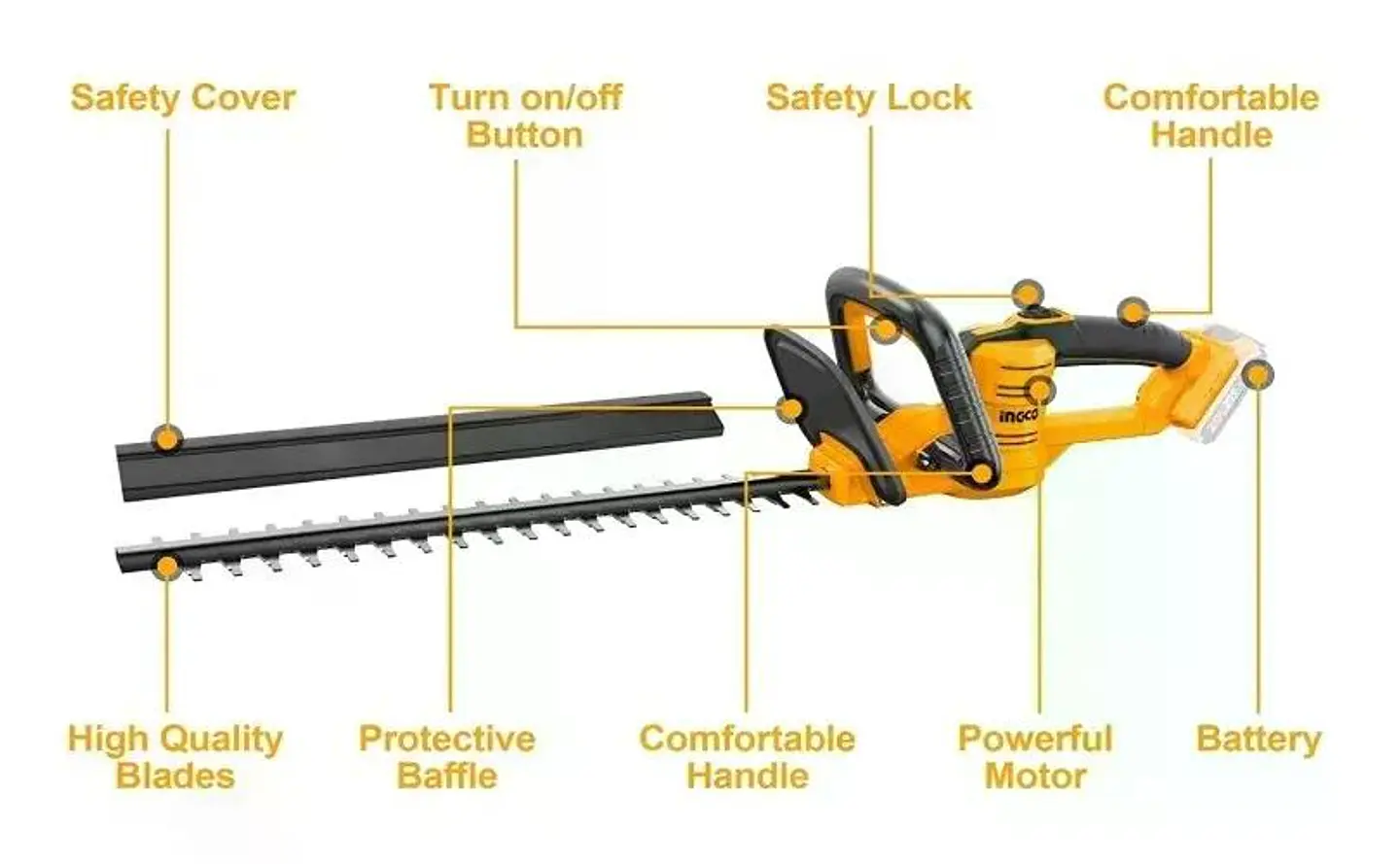 Cortacerco Inalámbrico 2800rpm Ingco Naranja 2