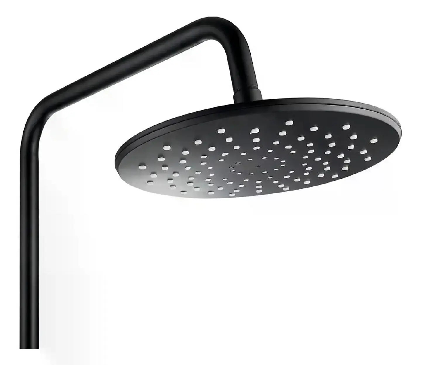 Columna Ducha Negra Con Plato Mango Monomando Notte Taumm 2