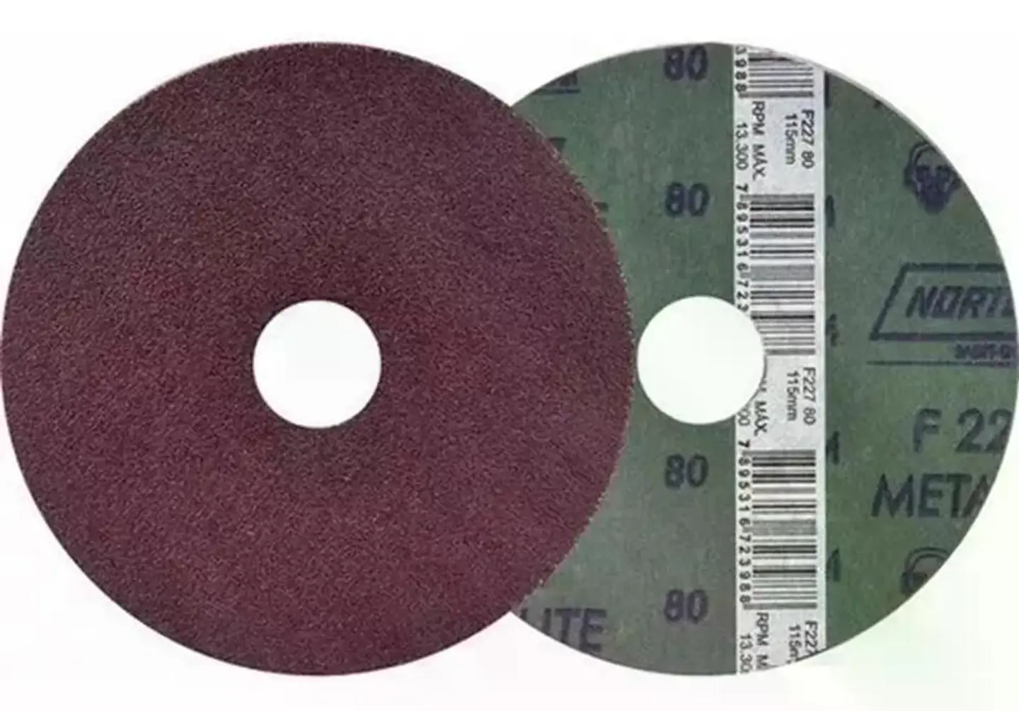 Disco Fibra Desbaste Abrasivo Norton F224 G36 115x22mm 4 1/2 Marrón Oscuro 3