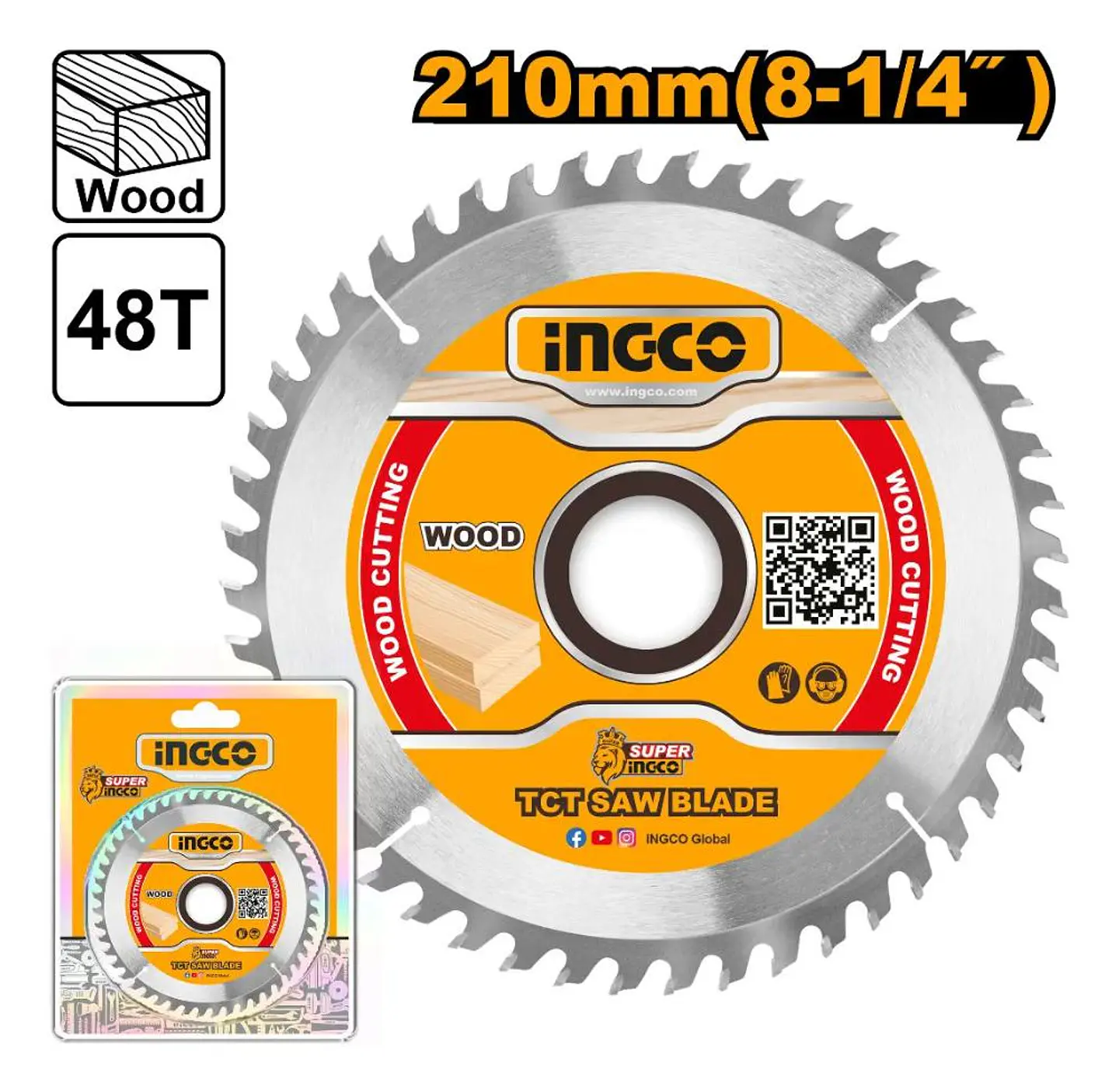 Disco Sierra Circular Ingco Madera 210 Mm 48t Tsb121022 Gris Oscuro 2