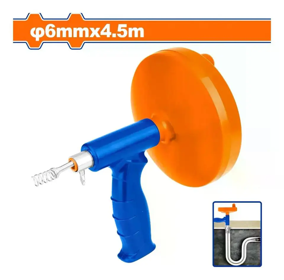 Destapador Para Drenaje Tipo Pistola Wadfow 6mm 4,5m Wdd3345 Azul/naranjo 2