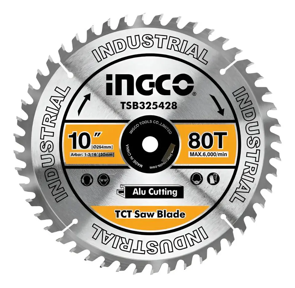 Disco Sierra Ingleteadora Industrial Ingco 80t 10 P 254 Mm Plateado 2