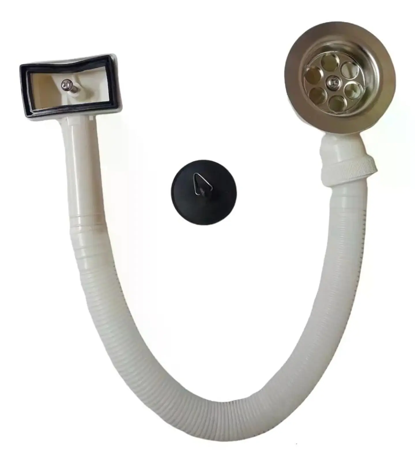 Desague Plastico Lavaplatos 1 1/2 Con Tubo Rebalse Taumm Blanco 6