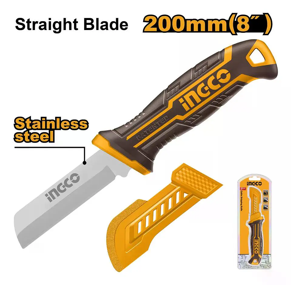 Cuchillo Pelacables Hoja Recta 200mm Ingco Hpk82101 2
