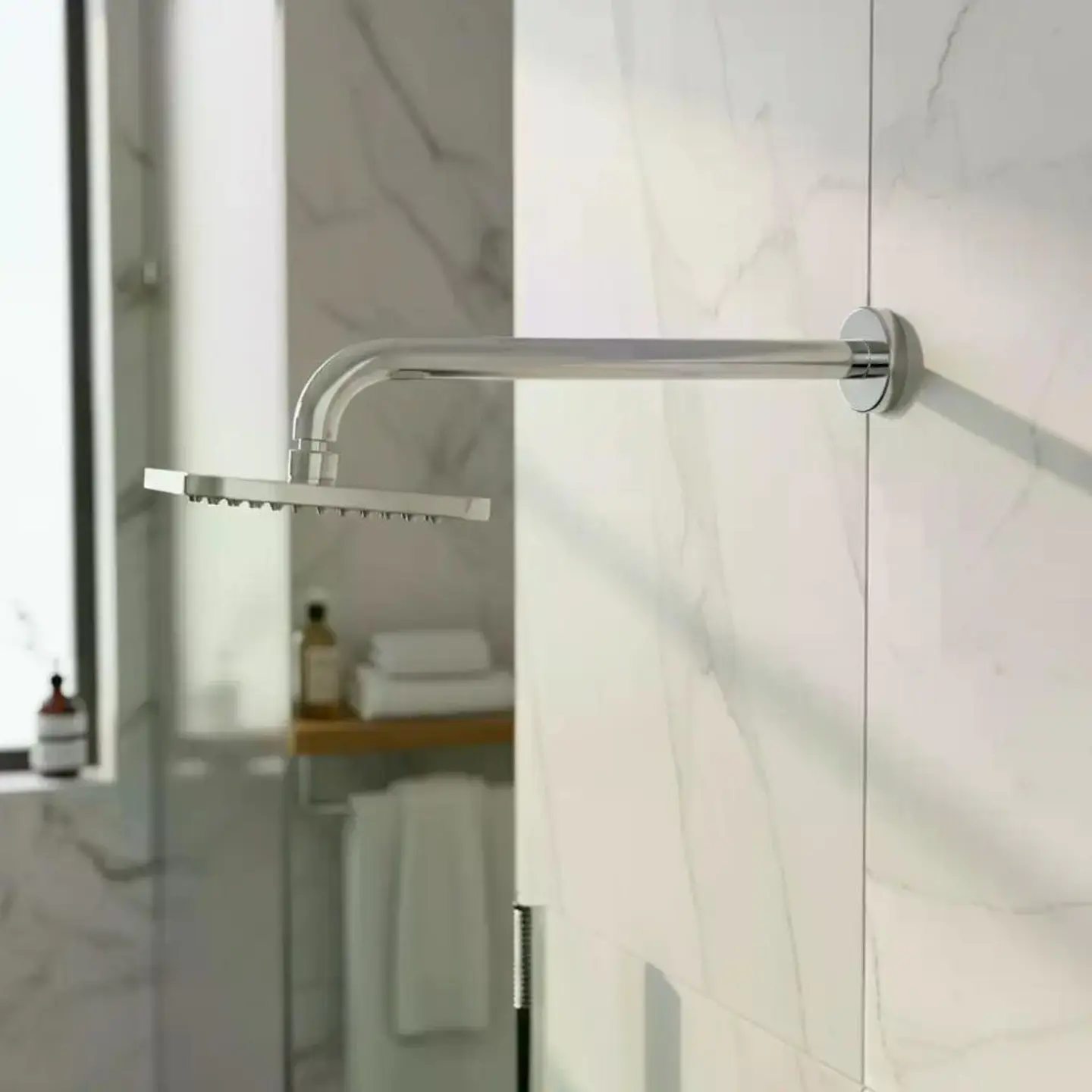 Brazo Largo Metalico Al Muro Para Plato Ducha 40 Cm Taumm 2