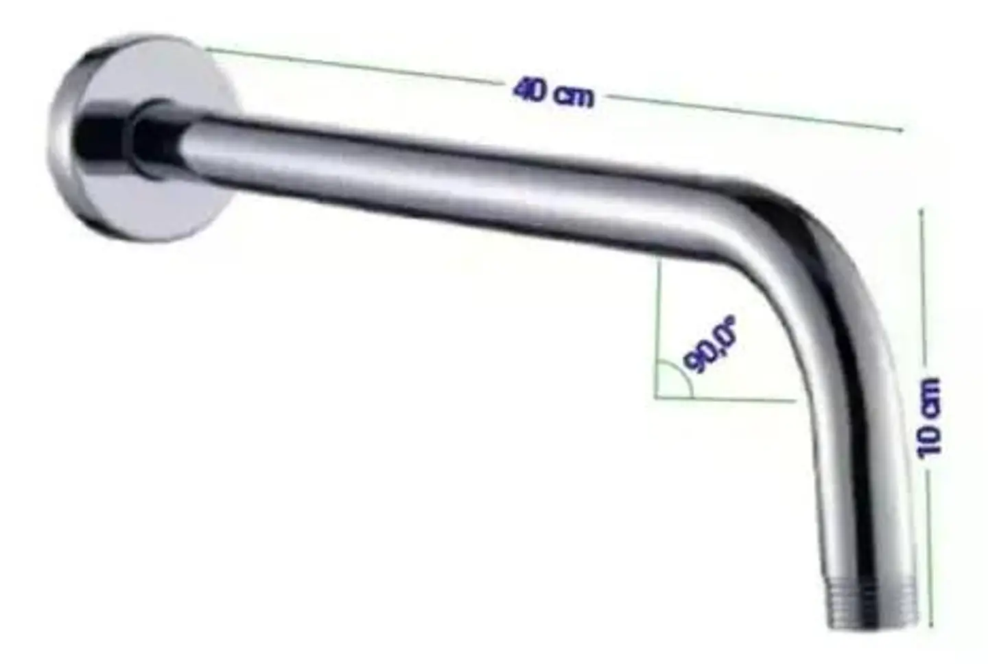 Brazo Largo Metalico Al Muro Para Plato Ducha 40 Cm Taumm 7